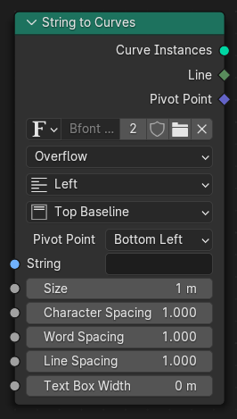 String to Curves node.