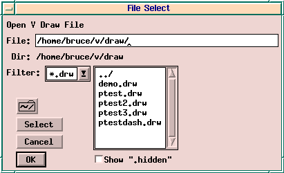 V file selection on X