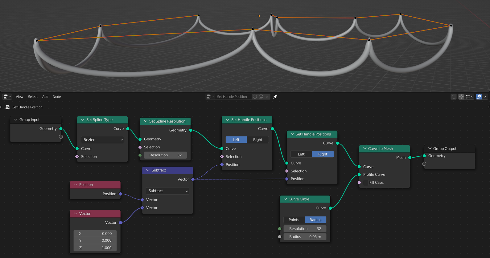 Set Handle Positions Node — Blender Manual