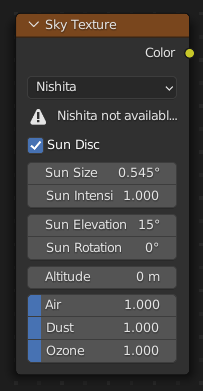 Sky Texture Node.