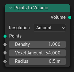 Points to Volume node.