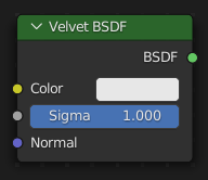 Velvet BSDF node.