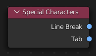 Special Characters node.