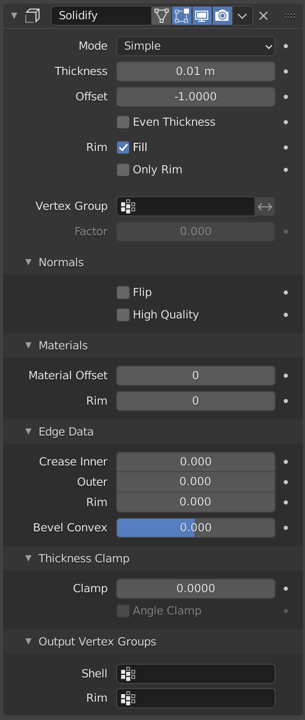 Solidify Modifier Blender Manual