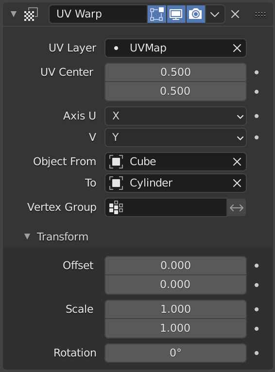 Uv Warp Modifier Blender Manual