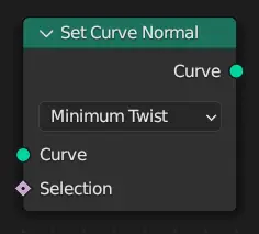 El nodo Definir normal de curva.