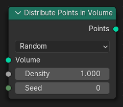 El nodo Distribuir puntos en volumen.