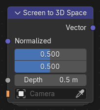 Screen Space to 3D node.