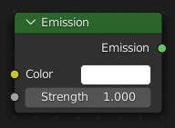 Le nœud Emission Shader.