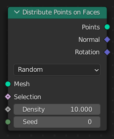 Le nœud Distribute Points on Faces.