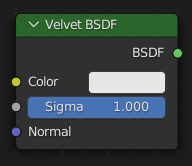 Le nœud Velvet BSDF.