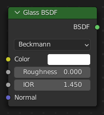 Le nœud BSDF Glas.