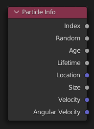 Le nœud Particle Info.