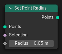 Le nœud Set Point Radius.