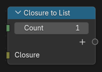 Le nœud Closure to List.