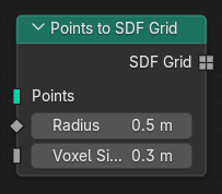 Le nœud Points to SDF Grid.
