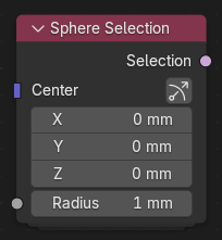Le nœud Sphere Selection.