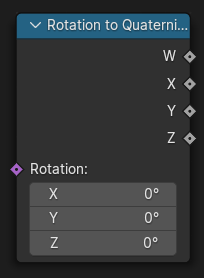 Rotation to Quaternion node.