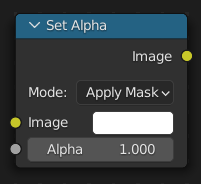 Set Alpha(アルファ設定)ノード。