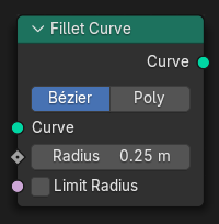 Fillet Curve(カーブフィレット)ノード。