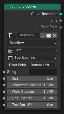 String to Curves node.