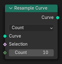 Resample Curve(カーブリサンプル)ノード。