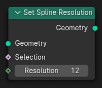 Set Spline Resolution(スプライン解像度設定)ノード。