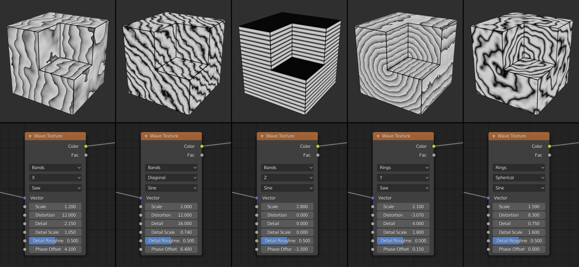 Wave Texture (波テクスチャ)ノード — Blender Manual