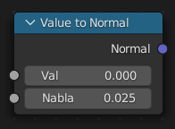 Value to Normal(値を法線に) ノード。