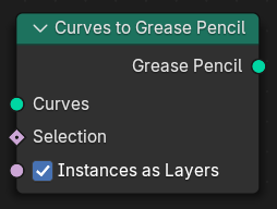 Curves to Grease Pencil node.