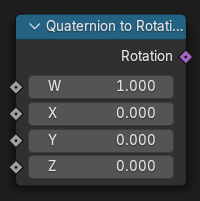 Нода ":abbr:`Кватернион во вращение (Quaternion to Rotation)`".