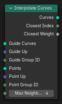 Нода ":abbr:`Интерполировать кривые (Interpolate Curves)`".