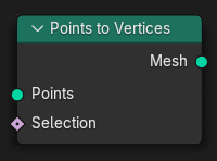 Нода ":abbr:`Точки в вершины (Points to Vertices)`".