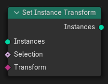 Нода ":abbr:`Установить трансформацию экземпляра (Set Instance Transform)`".