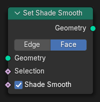 Нода ":abbr:`Установить гладкое затенение (Set Shade Smooth)`".