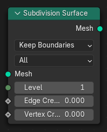 Нода ":abbr:`Подразделение поверхности (Subdivision Surface)`".