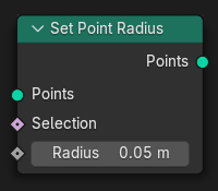 Нода ":abbr:`Установить радиус точки (Set Point Radius)`".