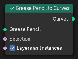 Нода ":abbr:`Grease Pencil в кривые (Grease Pencil to Curves)`".