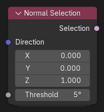 Нода ":abbr:`Выделение по нормалям (Normal Selection)`".