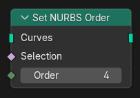 Нода ":abbr:`Установить порядок NURBS (Set NURBS Order)`".