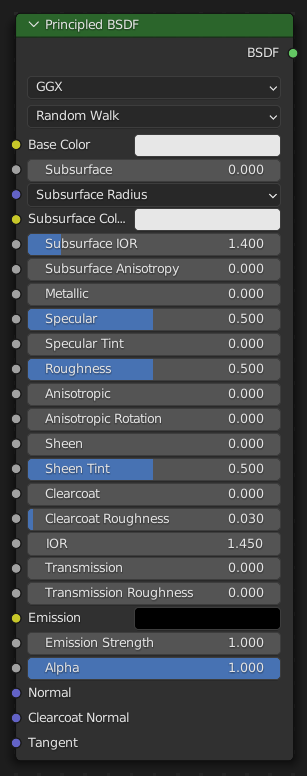 Principled BSDF node.